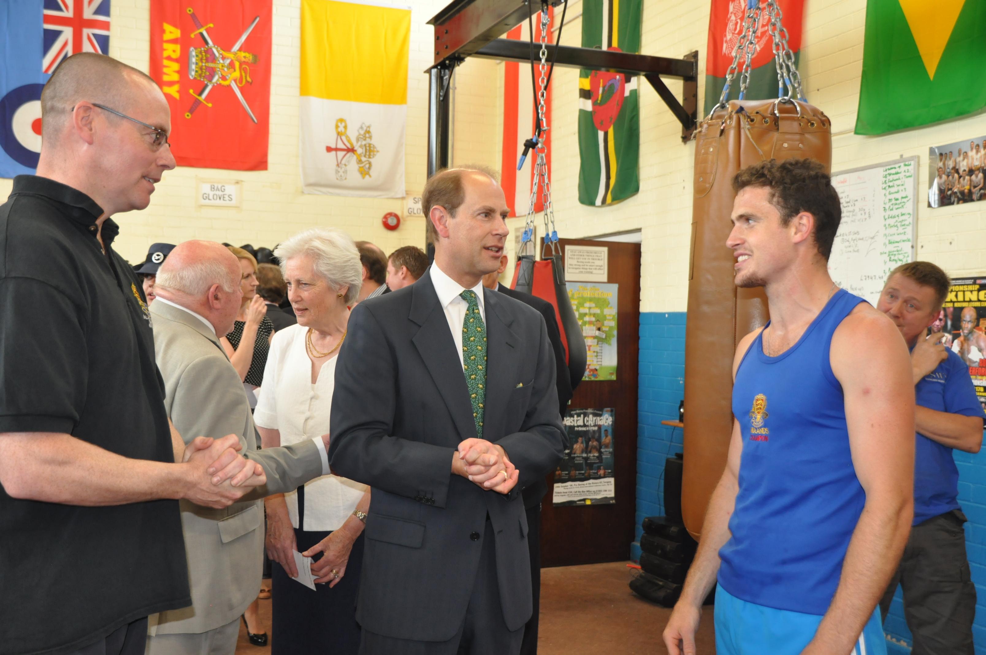 Prince Edward visitng Hinton Community Centre