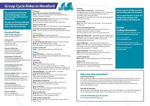 List of cycle clubs and group cycle rides in Hereford