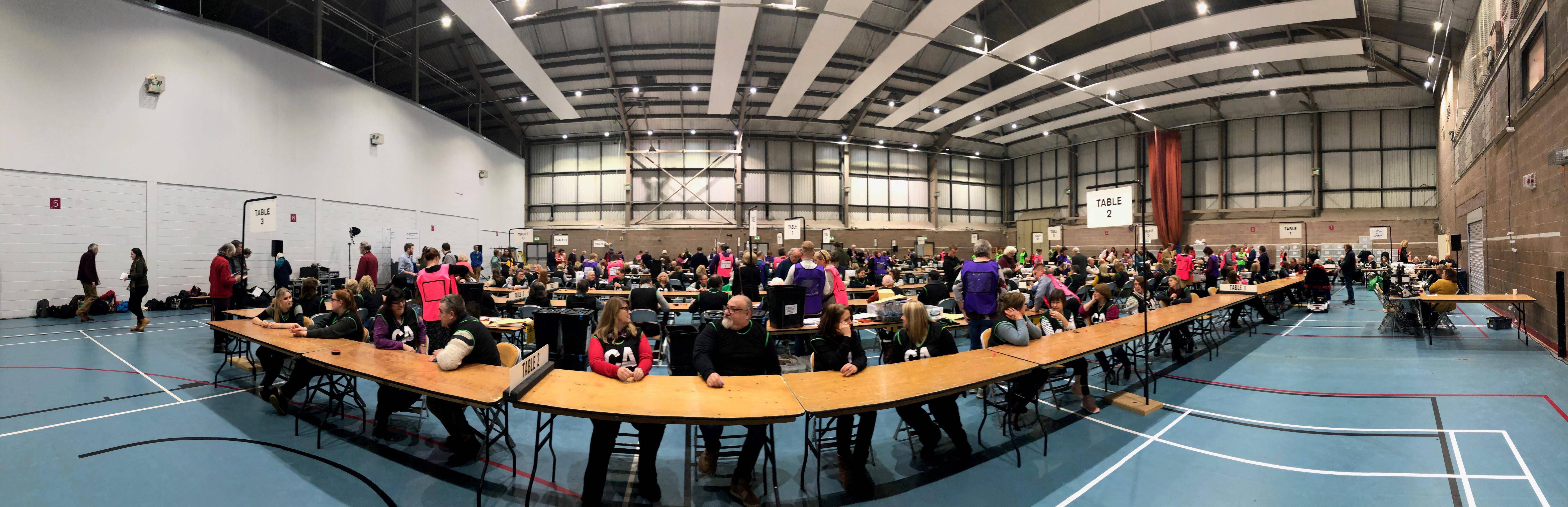 Picture of the count at HAlo leisure centre in Hereford