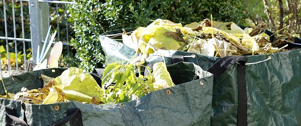 Green garden waste for composting