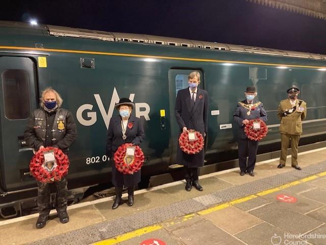 HM Lord-Lieutenant of Herefordshire Edward Harley attended the Marking Remembrance service at Hereford Railway Station.