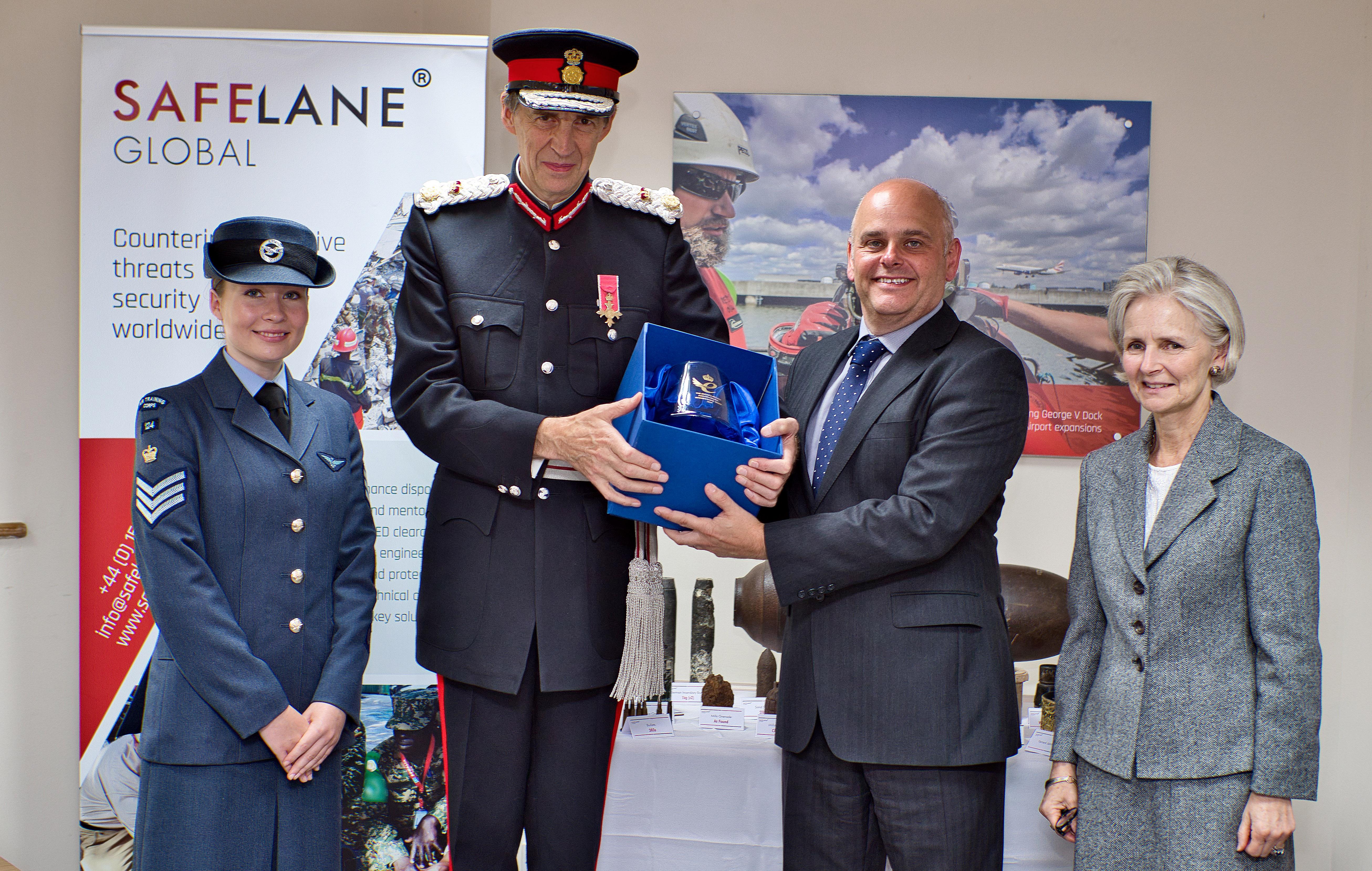 The Lord-Lieutenant & Mrs Victoria Harley at the QAE Safelane Global presentation