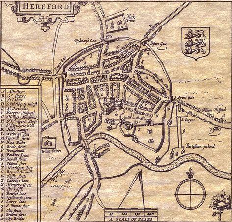 old map of Herefordshire