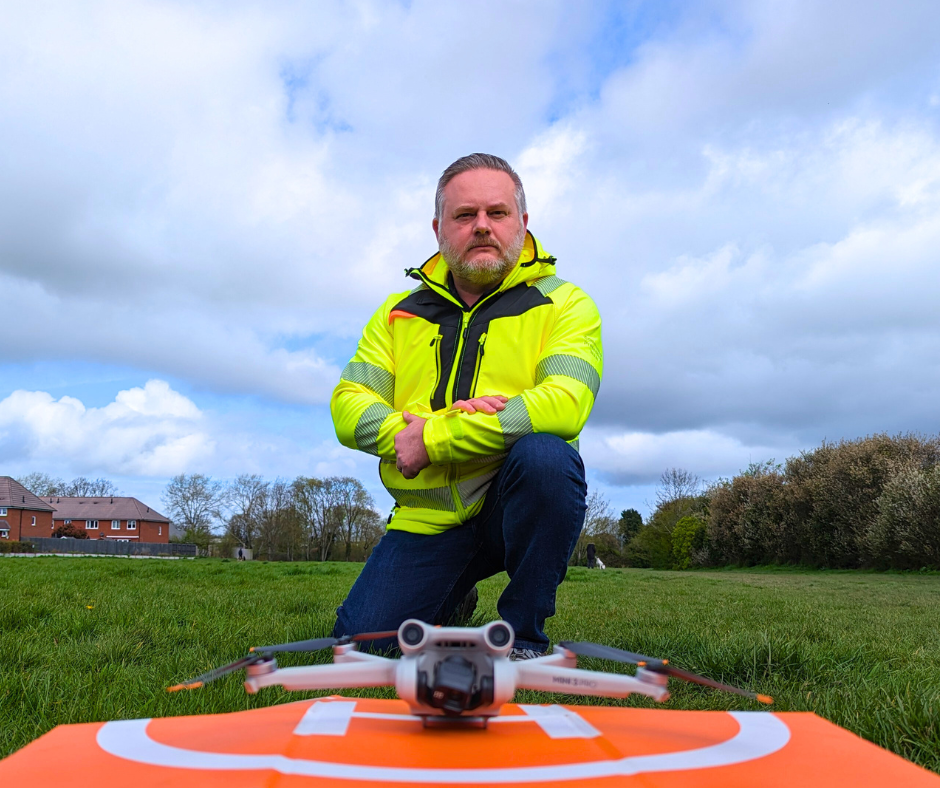 Philip James, Herefordshire Council's Enforcement Officer with the drone