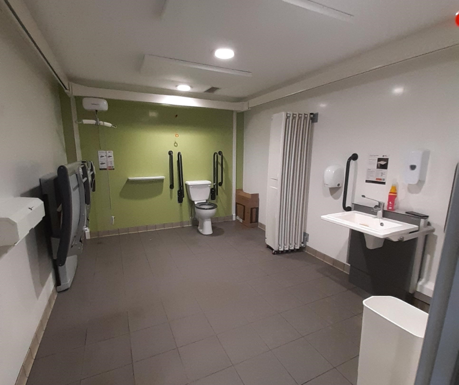The inside of the new Maylord Orchards toilets