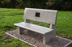 4ft granite bench memorial with granite plaque