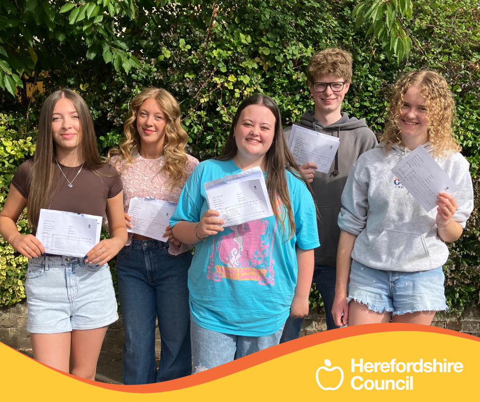 A group photo of A level students from John Kyrle High School