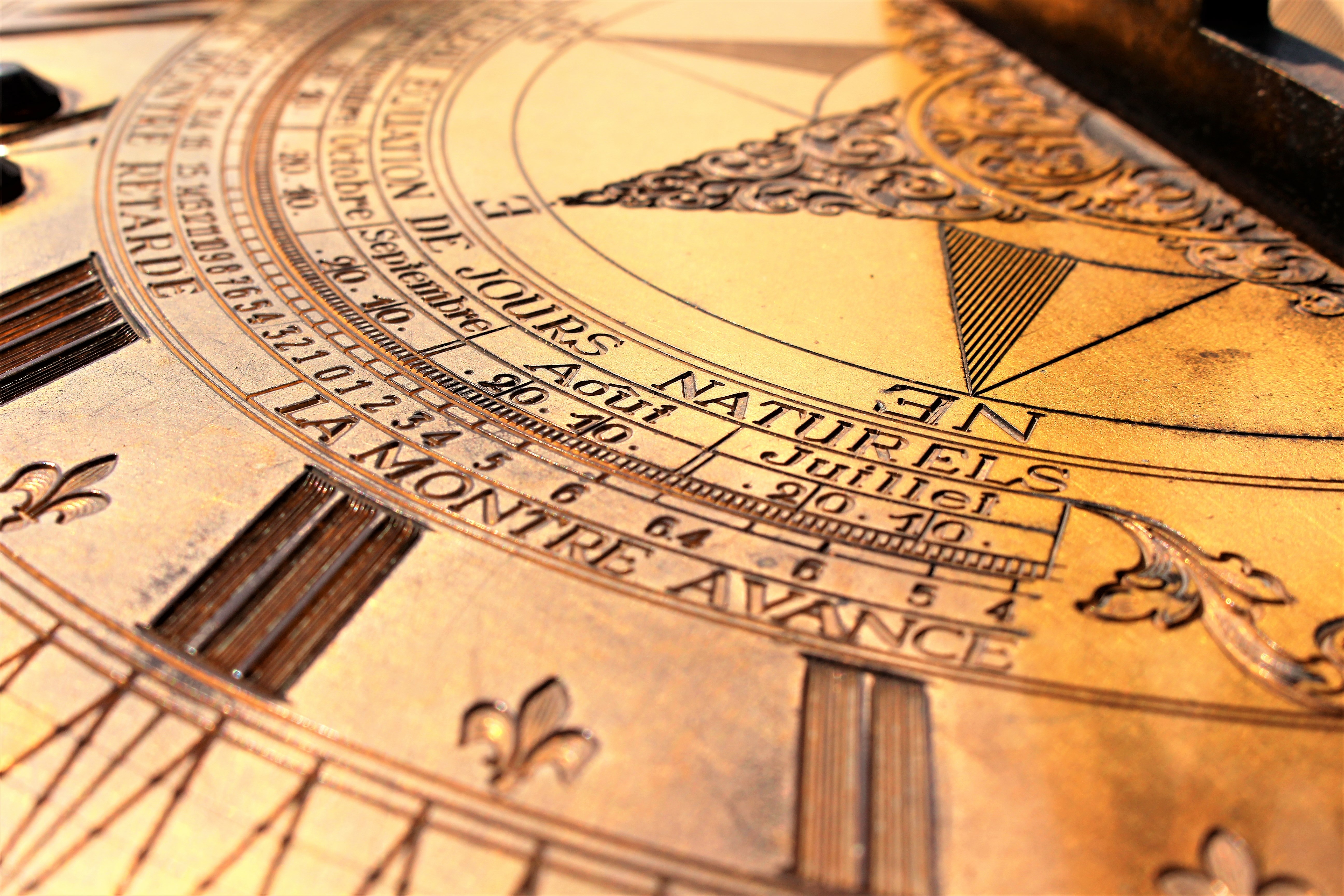 Stock image showing close up of a sundial
