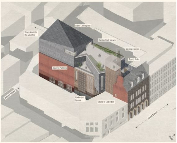 Artist impression of modernised museum on Broad Street, Hereford