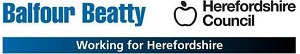 Combined logo for Balfour Beatty and Herefordshire Council