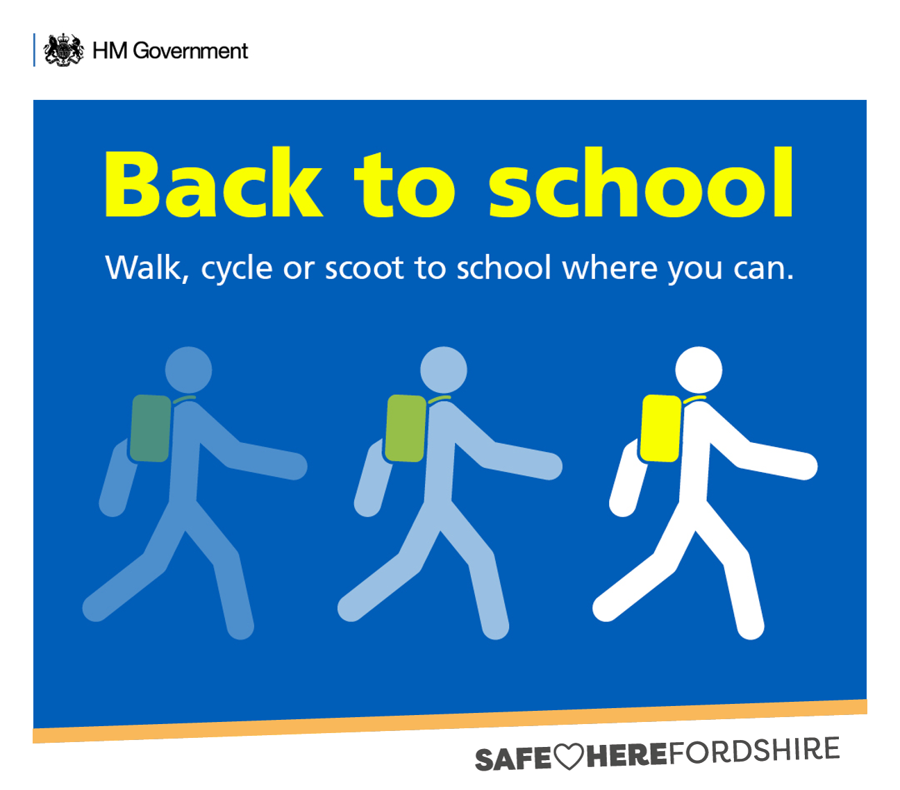 Graphic tect - Back to School, walk cycle or scoot to school where you can