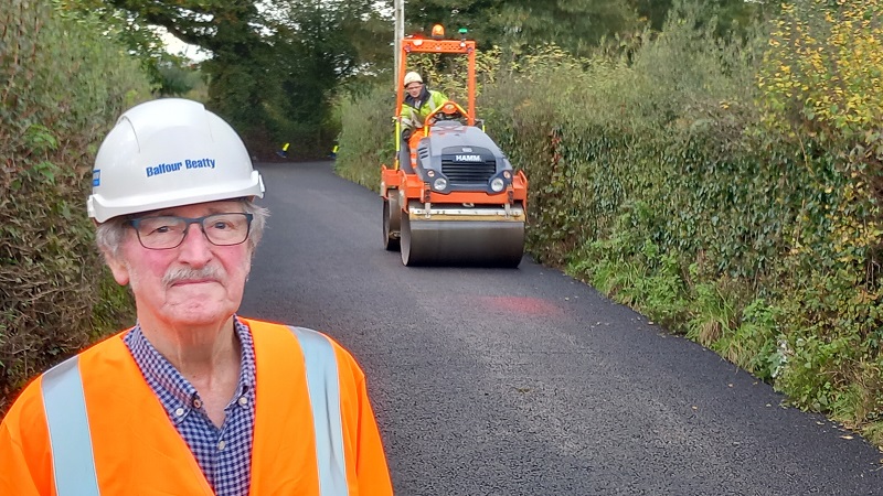 Cllr durkin at the site of works