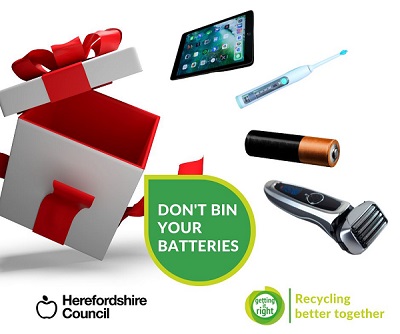 Don't bin your batteries - empty gift box with tablet, electric toothbrush, battery and electric razor