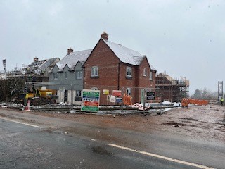 Houses being built at land east of Brook Lane, Bosbury site