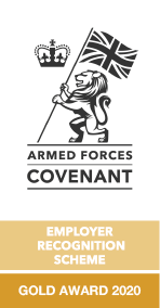 Armed Forces Covenant Employer Recognition Scheme gold award 2020