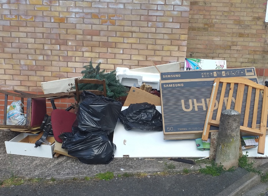 Fly tipped waste