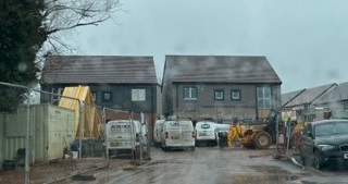 Properties being built at the Full Pitcher, Ledbury