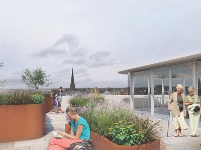 Hereford Museum and Art Gallery indicative viewing beacon person sitting reading (design in development)