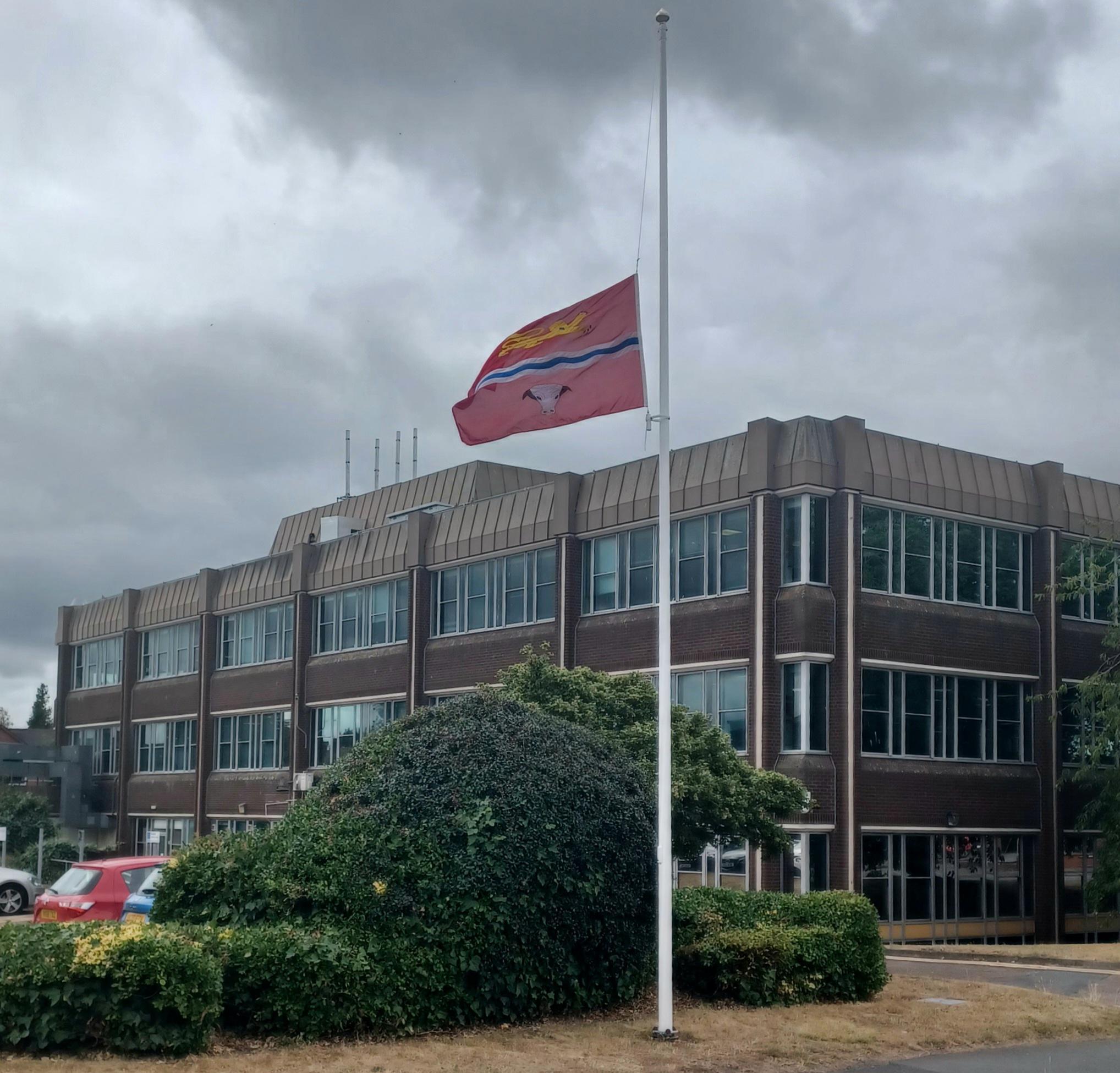 Flag flying at half mast