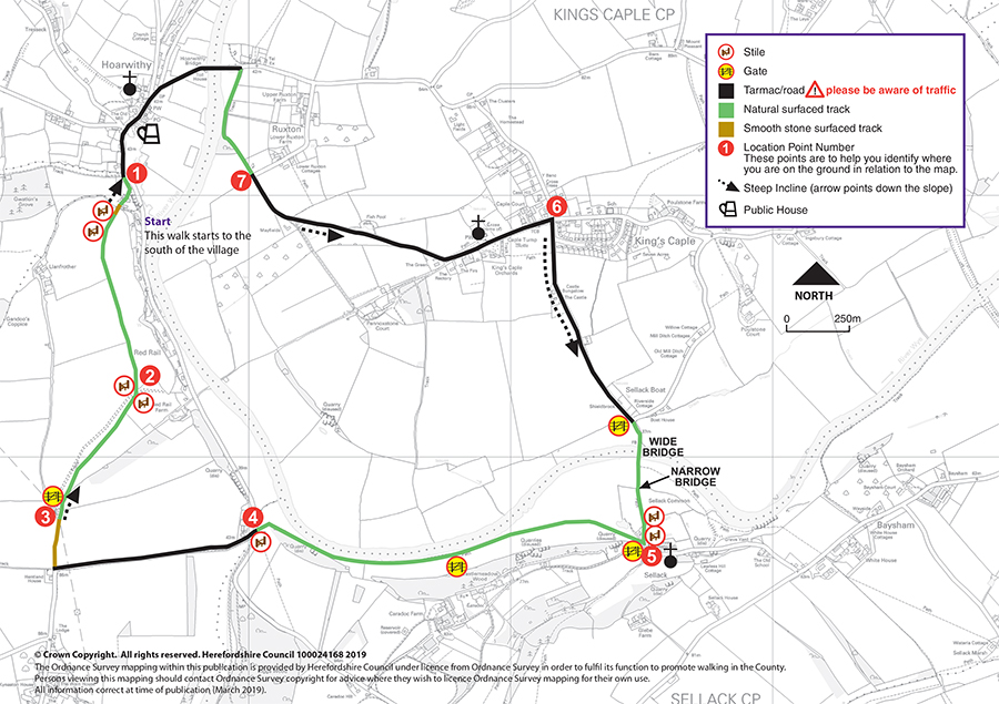 Hoarwithy circular walk map