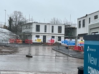 Houses being built at Holmer Trading Estate site