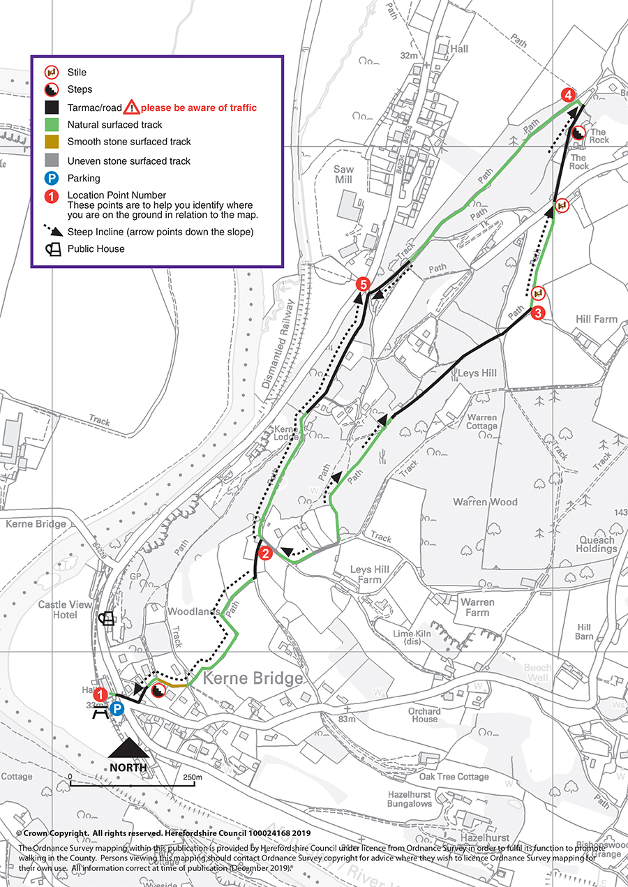 Leys Hill circular walk map