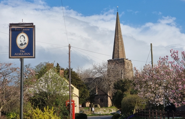 View of Linton village and church