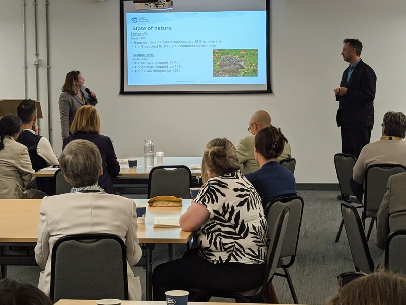 Liz Duberley, Phosphate Mitigation Lead, and Jamie Audsley, CEO Herefordshire Wildlife Trust