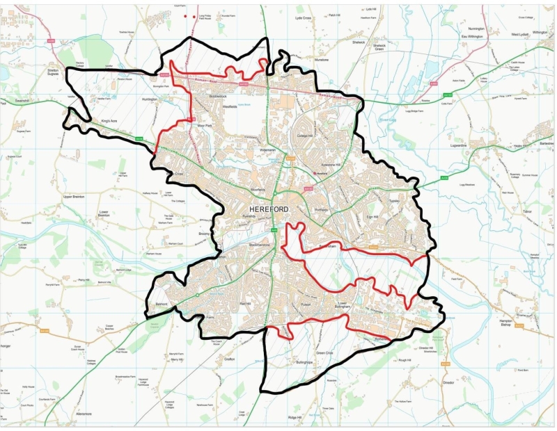 Map of eligible area for Greening the City funding scheme