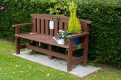 Memorial bench with bronze plaque