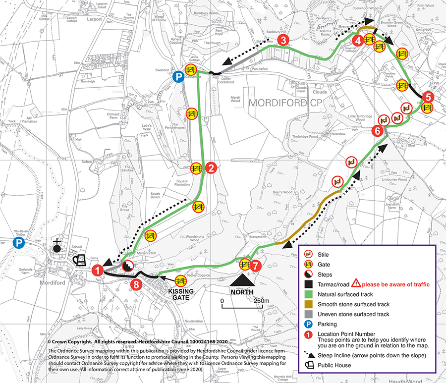 Mordiford circular walk map