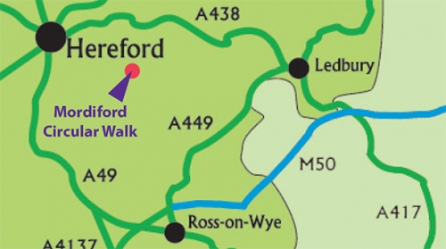 Mordiford location map section