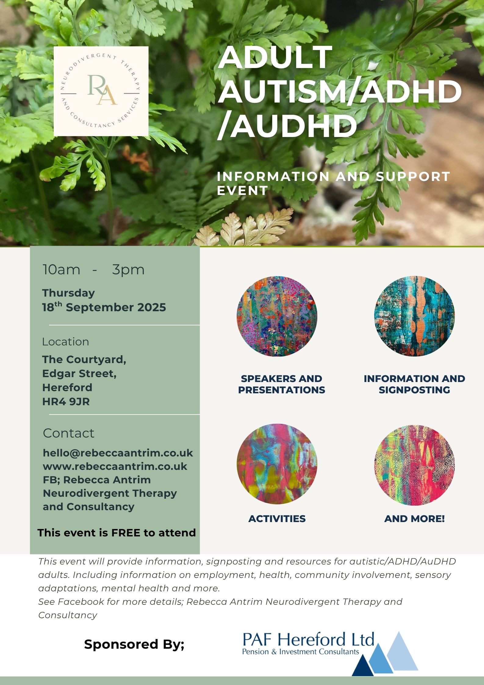 Adult Autism/ADHD/AuDHD Information and Support Event