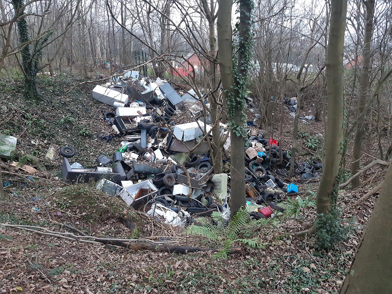 Openfields woodland fly tip