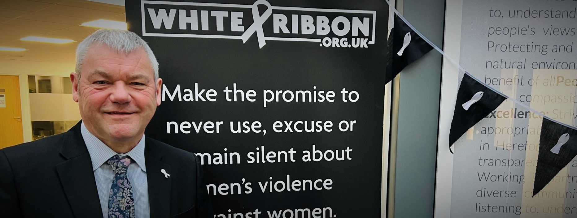Paul Walker proud Herefordshire Council is White Ribbon accredited