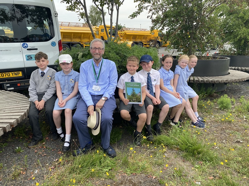 Photo, left to right: Luke, Evie, Cllr Barry Durkin, Ralph, Matthew, Melora, Ida, Edith