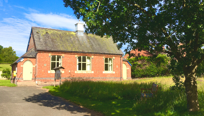 Pudleston Village Hall, exterior, in sunshine