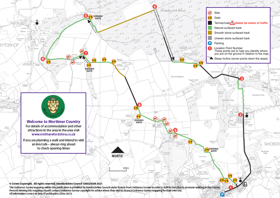 Shobdon circular walk map