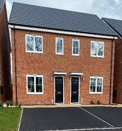 Semi-detached houses at The Paddocks, Roman Road, Hereford site