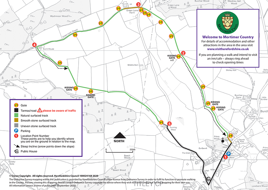 Titley circular walk map