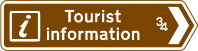 Brown tourist information sign