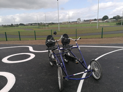 Twin bike at Hereford Cycle Track