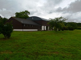 Exterior of Upton Bishop Millennium Hall with green space