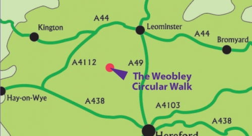 Weobley location map section