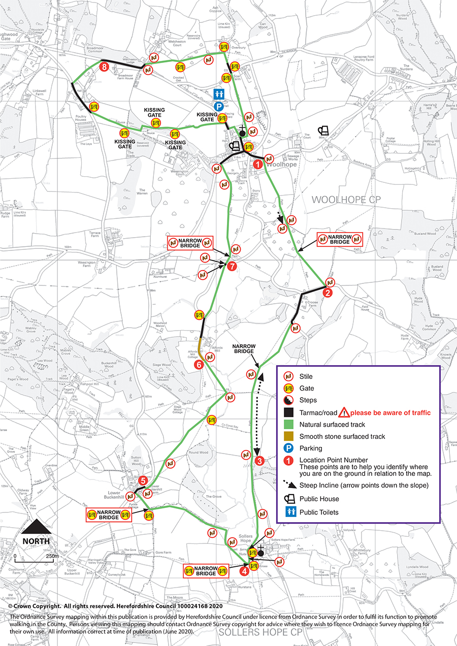 Woolhope circular walk map