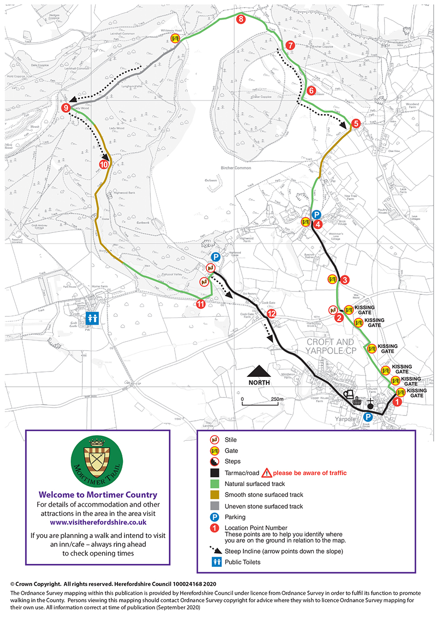 Yarpole circular walk map