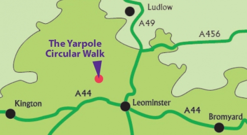 Yarpole location map for circular walk