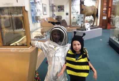 Children dressed as bees in Hereford Museum