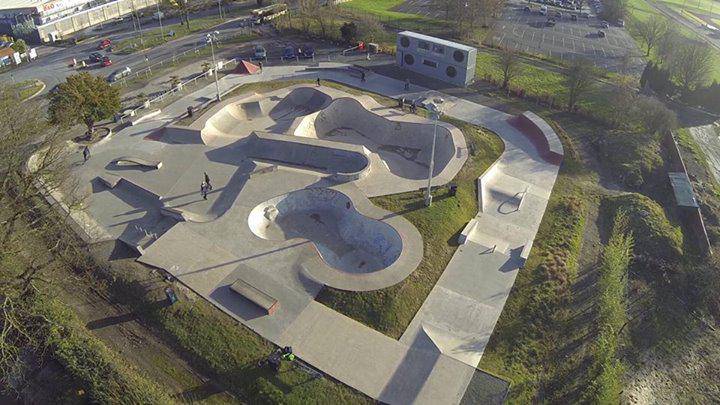 Hereford Skatepark aerial view