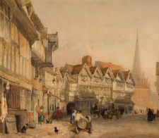 image of  painting of town scene